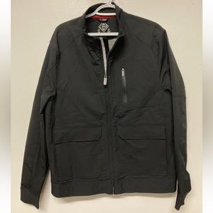 Flag & Anthem Full Zip Up Jacket Coat Black Medium Mid-Weight Top Winter Clothes